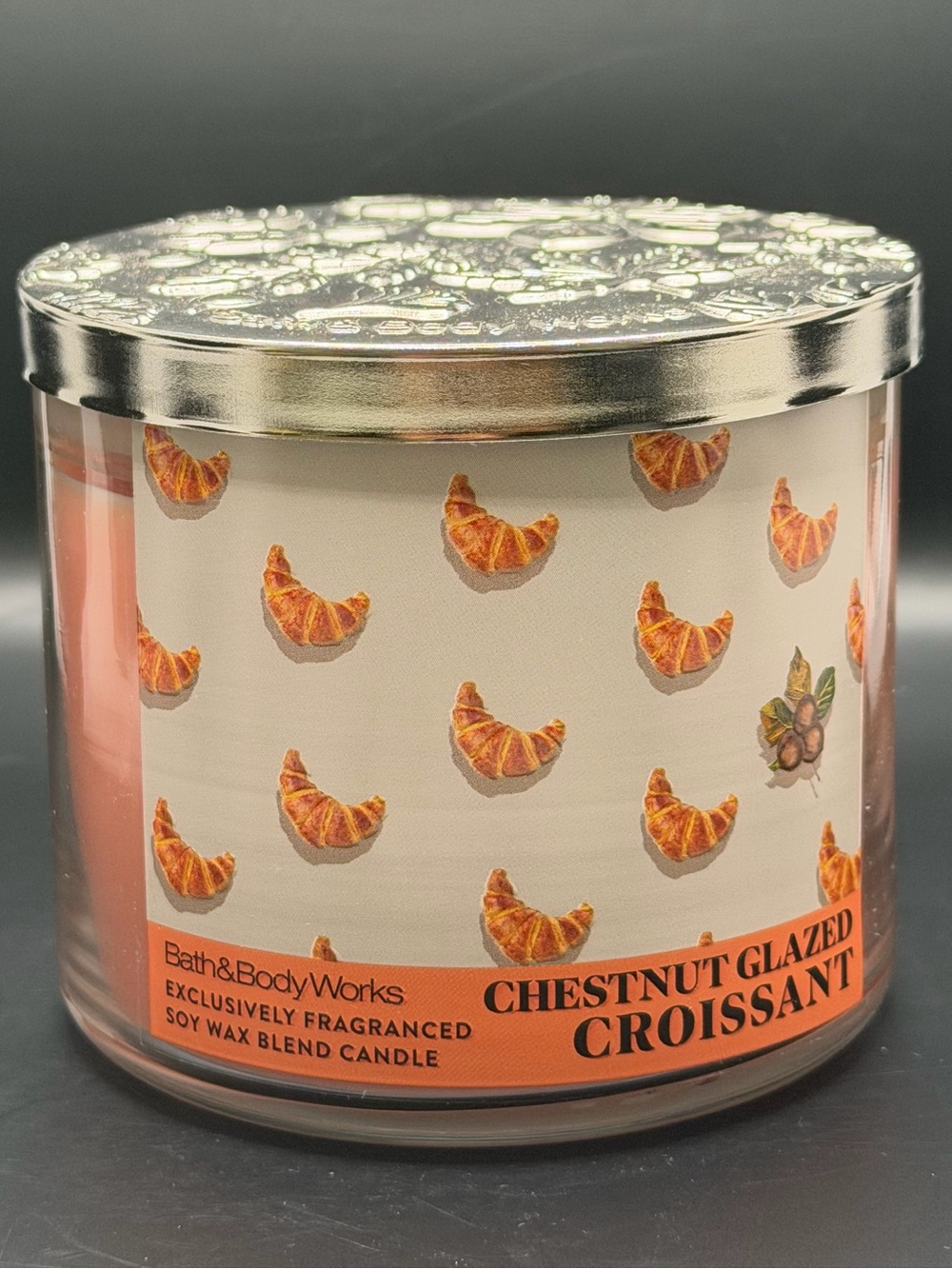 Bath & Body Works 3-Wick Chestnut Glazed Croissant Candle - 14.5 Oz
